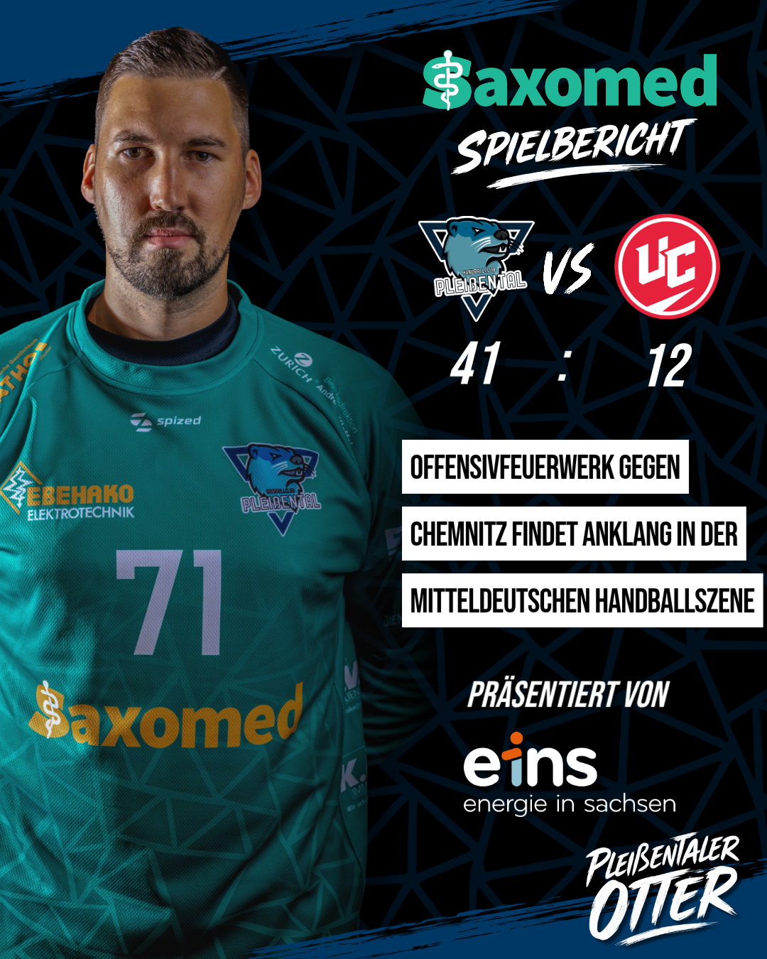 Offensivfeuerwerk der Otter gegen Union Chemnitz 2