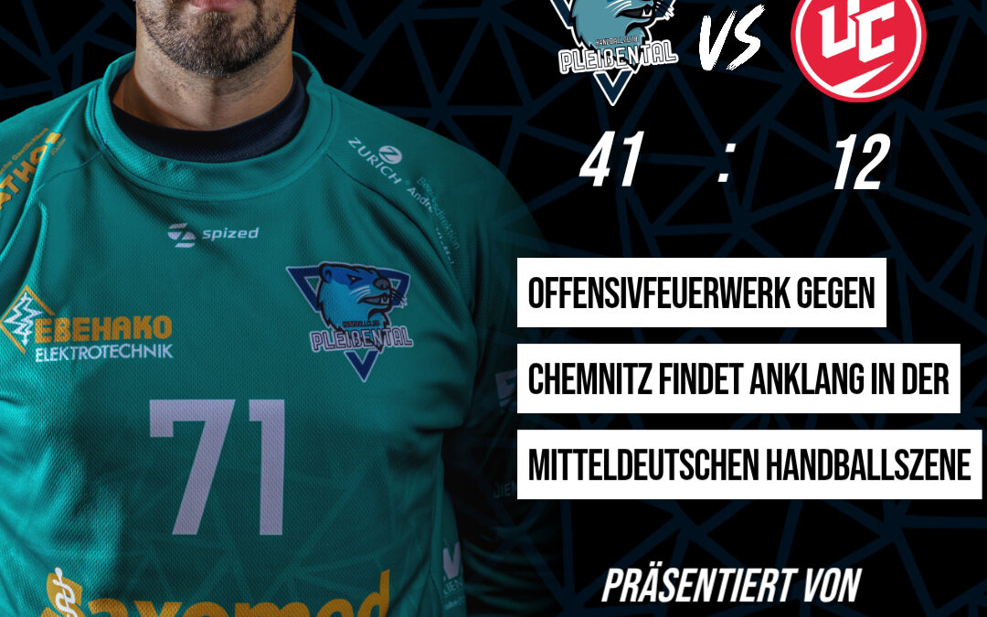 Offensivfeuerwerk der Otter gegen Union Chemnitz 2